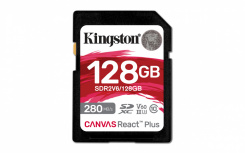 Memoria Flash Kingston Canvas React Plus V60, 128GB, SDXC UHS-II Clase 10