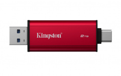 SSD Externo Kingston Dual Portable, 2 TB, USB-C/USB-A, Rojo image