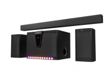 ﻿Klip Xtreme Barra de Sonido Zaffire, Bluetooth, Alámbrico/Inalámbrico, 5.1 Canales, 300W RMS, USB, Negro