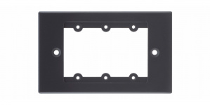 Kramer Placa para Pared FRAME-1G, 3 Puertos, 1 Pieza, Negro