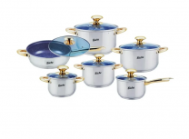 Kuche Batería de Cocina B1017, Acero Inoxidable, Antiadherente, 9 Piezas