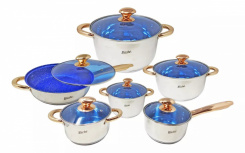 Kuche Batería de Cocina Nórdico, Aluminio, 12 Piezas, Plata