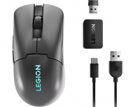 Mouse Gamer Ergonómico Lenovo M600S QI, Inalámbrico, Óptico, 19.000DPI, RF Wireless/Bluetooth/USB-C, Gris image