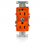 Leviton Tomacorriente 08200-0IG, 2 Enchufes, 125V, 15A, Naranja