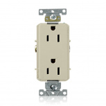 Leviton Tomacorriente 16252-I, 2 Enchufes, 125V, 15A, Marfil