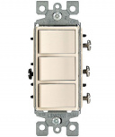 Leviton Apagador 1755-T, 3 Botones, 120V, 15A, Marfil