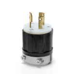 Leviton Clavija de Media Vuelta, 30A, 125 - 250V, Negro/Blanco