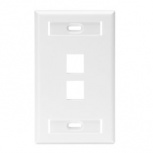 Leviton Placa de Pared QuickPort con Ventanas ID, 2 Puertos, Blanco