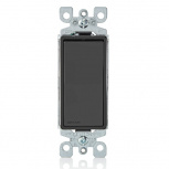 Leviton Interruptor Balancín Unipolar 5601-2E, 120/277V, 15A, conexión a tierra, Negro