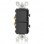 Leviton Interruptor Doble 5634-E, 2 Vías, 15A, Negro