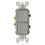 Leviton Interruptor Doble 5634-GY, 120 - 277V, 15A, Gris