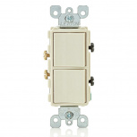 Leviton Apagador 5634-T, 2 Botones, 120 - 277V, 15A, Beige