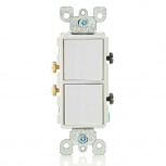 Leviton Interruptor de Luz Inteligente 5634-W, 2 Botones, 12A, 120/277V, Blanco