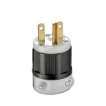 Leviton Clavija de Entrada Recta, 15A, 15A, 250V, Nema 6-15P, Negro/Blanco
