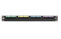 Leviton Panel de Parcheo Cat5e, 24 Puertos RJ-45, 1U, Negro
