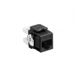 Leviton Jack de Red Cat6a, RJ-45, Negro