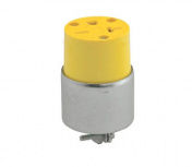 Leviton Clavija Blindada, 620CA, 250V, 20A, Gris/Amarillo