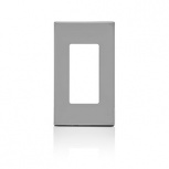Leviton Placa de Pared sin Tornillos, Decorativa, Gris