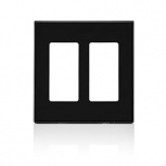 Leviton Placa para Pared 80309-SE, 2 Puertos, 1 Pieza, Negro