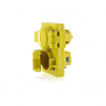 Leviton Tomacorriente con Tapa 80W47-00D, 2 Enchufes, 125V, 15A, Amarillo