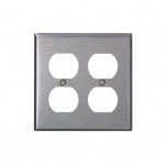 Leviton Placa para Pared 84016-40, 4 Puertos, Acero Inoxidable