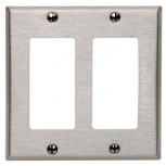 Leviton Placa de Pared 84409-40, 2 Puertos, Acero Inoxidable