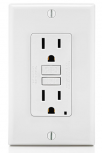 Leviton Tomacorriente GFNT1-0NW, 2 Enchufes, 125V, 15A, Blanco