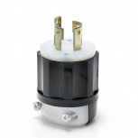 Leviton Clavija de Media Vuelta, 30A, 250V, Negro/Blanco