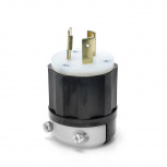 Leviton Clavija de Media Vuelta, 30A, 250V, Negro/Blanco