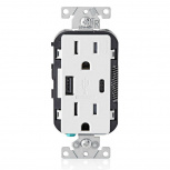 Leviton Tomacorriente T5633-00W, 4 Enchufes, 125V, 15A, Blanco