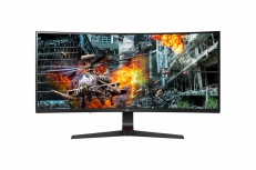 Monitor Gamer LG 34GL750-B LED 34", Full HD, Ultra Wide, G-Sync, Adaptive-Sync (FreeSync), 144Hz, HDMI, Negro/Rojo - Imagen del combo