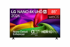 LG Smart TV NanoCell AI NU80 85", 4K Ultra HD, Negro