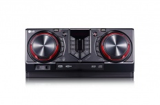 LG CJ45 Mini Componente, Bluetooth, 720W PMPO, USB 2.0, Karaoke, Negro/Rojo