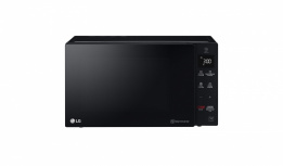 LG Horno de Microondas MS1536GIS, 1.5 Pies Cúbicos, 1400W, 42 Litros, Negro ― tiene unas abolladuras en la parte superior.