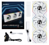 Ventilador Lian Li UNI FAN TL120 LCD Wireless, 3x 120mm, 1900RPM, RGB, Blanco