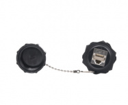 LinkedPRO Acoplador Industrial Cat6 Blindado, RJ-45, Negro