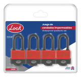 Lock Candado Impermeable J4CIL de Acero, 40mm, 4 Piezas