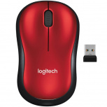 Mouse Logitech Óptico M185, Inalámbrico, 1000DPI, Rojo/Negro