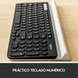 Teclado Logitech K780, Inalámbrico, Bluetooth, Negro (Español) image