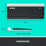 Teclado Logitech K780, Inalámbrico, Bluetooth, Negro (Español) image