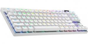 Teclado Gamer Logitech PRO X TKL LED RGB TKL, Teclado Mecánico, Logitech Tactile, Inalámbrico, USB/RF Inalámbrico/Bluetooth, Blanco, Inglés