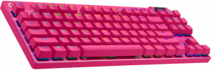 Teclado Gamer Logitech PRO X 2 TKL LED RGB TKL, Teclado Mecánico, Logitech GX Brown, Inalámbrico, USB/RF Inalámbrico/Bluetooth, Rosa, Inglés 