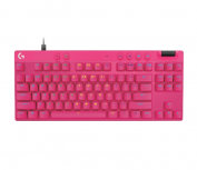 Teclado Gamer Logitech PRO X TKL RAPID LED RGB, Alámbrico, USB, Rosa, Inglés