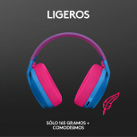 Logitech Audífonos Gamer G435 para PC/PS4/PS5, Inalámbrico, USB-A, Azul/Rosa - Imagen adicional 10