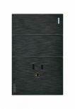 Lucek TomacorrienteBF19-N, 1 Enchufe + 2 Apagadores, 110 - 250V, 15A, Negro