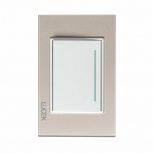 Lucek Placa con Apagador BP01-CDM, 2 Interruptores, 127 - 250V, 16A, Dorado/Marfil