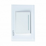 Lucek Placa con Apagador BP01-KB, 1 Interruptor, 250V, 16A, Blanco