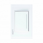 Lucek Placa con Apagador BP01/3-CCB, 1 Interruptor, 250V, 16A, Cristal Blanco