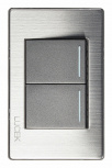 Lucek Placa con Apagador BP02-M/A, 2 Interruptores, 127 - 250V, 16A, Plata