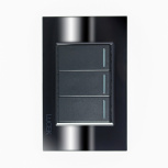 Lucek Placa con Apagador BP03-CEN, 3 Interruptores, 250V, 16A, Espejo Negro